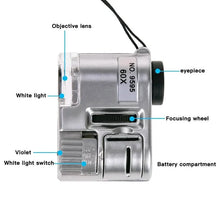 Load image into Gallery viewer, 60X Handheld Magnifying Glass Mini Pocket Microscope
