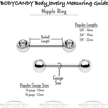 Load image into Gallery viewer, 14G 13mm Combo Wrench Barbell Nipple Ring Set
