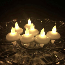 Load image into Gallery viewer, 6/12PCS Floating Candle Lights LED Floating Candles Flameless Tea Lights Warm Yellow Battery Operated Waterproof Decoration for Wedding Thanksgiving Christmas Waterproof Flameless on Water Candles LED Tea Light Wedding Party Decorative
