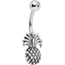 Load image into Gallery viewer, Clear Gem Tropical Pineapple Pizzazz Belly Ring
