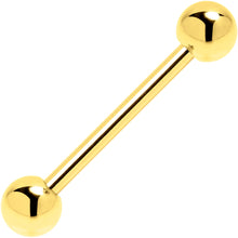 Load image into Gallery viewer, Solid 14k Yellow Gold Barbell Tongue Ring 14G 5/8 5mm
