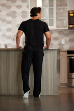 Load image into Gallery viewer, Men's Soft Bamboo Lounge Pajama Set - Short Sleeve Top &amp; Pants
