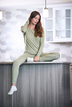 Load image into Gallery viewer, Women's Bamboo Lounge Set - Long Sleeve T-Shirt and Jogger Pants

