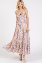 Load image into Gallery viewer, Floral Smocked Back Ruffled Hem Maxi Cami Dress For Summer – Boho Chic, Trendy, Fluttering, Feminine &amp; Effortlessly Stylish
