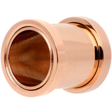 Load image into Gallery viewer, Clear CZ Gem Rose Gold PVD Glitzy Screw Fit Tunnel Plug Set
