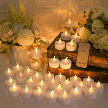 Load image into Gallery viewer, 6/24Pcs Flameless LED Candles Electric Fake Candle Battery Operated LED Tea Lights in Warm White for Wedding Table Festival Celebration Halloween Tea Light Creative Lamp Battery Powered Home Wedding Birthday Party Decoration Lighting
