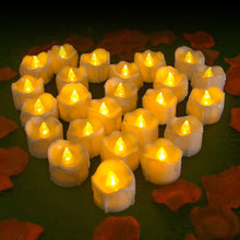 Load image into Gallery viewer, 6/24Pcs Flameless LED Candles Electric Fake Candle Battery Operated LED Tea Lights in Warm White for Wedding Table Festival Celebration Halloween Tea Light Creative Lamp Battery Powered Home Wedding Birthday Party Decoration Lighting
