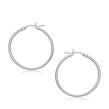 Load image into Gallery viewer, 14k White Gold Polished Hoop Earrings (30 mm)
