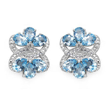 Load image into Gallery viewer, 10.26 Carat Genuine Blue Topaz &amp; White Topaz .925 Sterling Silver Earrings
