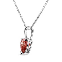 Load image into Gallery viewer, IGI Certified 14K White Gold Martini Set 1.00 Cttw Lab Grown Pink Heart Diamond Solitaire 18" Pendant Necklace (Pink Color, SI2 Clarity)
