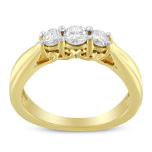 Load image into Gallery viewer, 10K Yellow Gold Three-stone Diamond Ring (0.50 cttw, J-K Color, I2-I3 Clarity)
