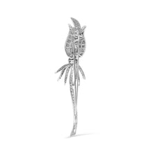 Load image into Gallery viewer, 18K White Gold 1 3/5 Cttw Pave Set Diamond Tulip Brooch Pin (H-I Color, VS1-VS2 Clarity)
