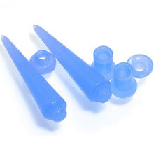 Load image into Gallery viewer, 2 in 1 Blue Glow in Dark Interchangeable Screw Fit Plug and Taper Set
