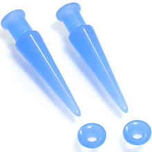 Load image into Gallery viewer, 2 in 1 Blue Glow in Dark Interchangeable Screw Fit Plug and Taper Set

