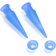 Load image into Gallery viewer, 2 in 1 Blue Glow in Dark Interchangeable Screw Fit Plug and Taper Set
