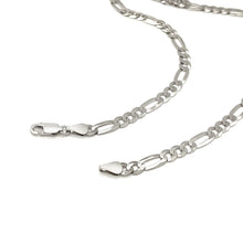 Load image into Gallery viewer, Rhodium Plated 5.5mm Sterling Silver Figaro Style Chain
