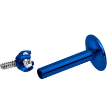 Load image into Gallery viewer, 1/4 Clear 2mm Gem Blue IP Internally Threaded Labret Monroe Tragus
