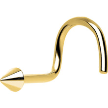 Load image into Gallery viewer, Solid 14K Yellow Gold CONE Nose Ring
