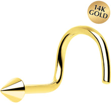 Load image into Gallery viewer, Solid 14K Yellow Gold CONE Nose Ring
