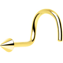 Load image into Gallery viewer, Solid 14K Yellow Gold CONE Nose Ring
