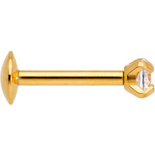 Load image into Gallery viewer, 5/16 Clear 2mm Gem Gold IP Internally Threaded Labret Monroe Tragus
