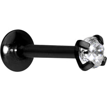 Load image into Gallery viewer, 5/16 Clear 2mm Gem Black IP Internally Threaded Labret Monroe Tragus
