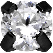 Load image into Gallery viewer, 5/16 Clear 2mm Gem Black IP Internally Threaded Labret Monroe Tragus
