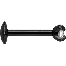 Load image into Gallery viewer, 5/16 Clear 2mm Gem Black IP Internally Threaded Labret Monroe Tragus

