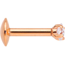Load image into Gallery viewer, 5/16 Clear Square CZ Rose Gold PVD Internally Threaded Labret Monroe
