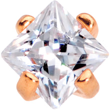 Load image into Gallery viewer, 5/16 Clear Square CZ Rose Gold PVD Internally Threaded Labret Monroe

