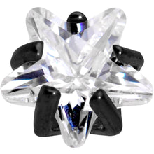 Load image into Gallery viewer, 1/4 Clear Star CZ Gem Black PVD Internally Threaded Labret Monroe
