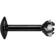 Load image into Gallery viewer, 1/4 Clear Star CZ Gem Black PVD Internally Threaded Labret Monroe
