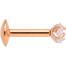 Load image into Gallery viewer, 1/4 Clear Star CZ Gem Rose Gold PVD Internally Threaded Labret Monroe
