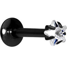 Load image into Gallery viewer, 5/16 Clear Star CZ Gem Black PVD Internally Threaded Labret Monroe
