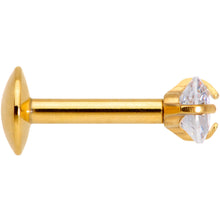 Load image into Gallery viewer, 1/4 Clear Heart CZ Gold PVD Internally Threaded Labret Monroe
