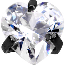 Load image into Gallery viewer, 1/4 Clear Heart CZ Black PVD Internally Threaded Labret Monroe
