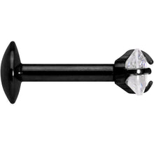 Load image into Gallery viewer, 1/4 Clear Heart CZ Black PVD Internally Threaded Labret Monroe
