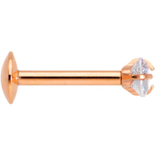 Load image into Gallery viewer, 5/16 Clear Heart CZ Rose Gold PVD Internally Threaded Labret Monroe

