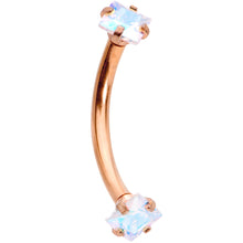 Load image into Gallery viewer, 3/8 Clear Gem Anodized Curved Eyebrow Ring Set of 3

