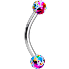 Load image into Gallery viewer, 5/16 Color Splash Curved Eyebrow Ring Set of 4
