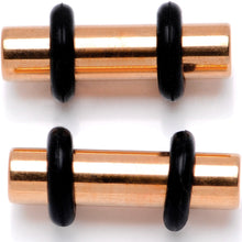 Load image into Gallery viewer, 8G Rose Gold Tone Anodized Titanium Micro Straight Plug Set
