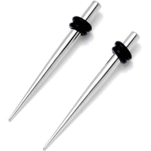 Load image into Gallery viewer, Stainless Steel Micro Taper Straight Plug Set 14G to 8G
