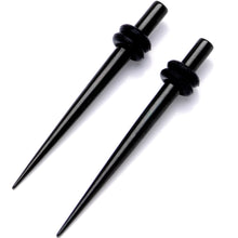 Load image into Gallery viewer, Black Anodized Titanium Micro Taper Straight Plug Set 14G to 8G
