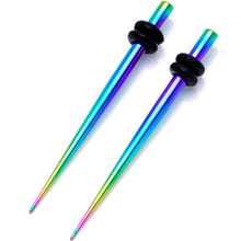 Load image into Gallery viewer, Rainbow Anodized Titanium Micro Taper Straight Plug Set 14G to 10G
