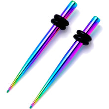 Load image into Gallery viewer, Rainbow Anodized Titanium Micro Taper Straight Plug Set 14G to 10G
