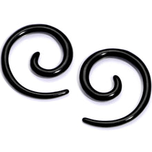 Load image into Gallery viewer, Black Anodized Titanium Micro Spiral Taper Set 12G to 6G
