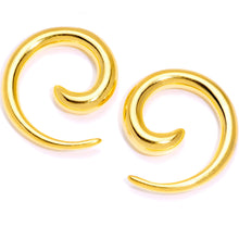 Load image into Gallery viewer, Gold Tone Anodized Titanium Micro Spiral Taper Set 12G ot 6G
