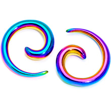 Load image into Gallery viewer, 6G Rainbow Anodized Titanium Micro Spiral Taper Set
