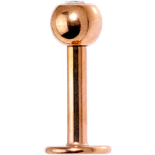 Load image into Gallery viewer, 16G  1/4 Clear Press Fit Gem Rose Gold IP Tragus Labret Monroe

