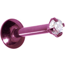Load image into Gallery viewer, 16G 5/16 Purple Titanium Internally Threaded Gem Labret Monroe
